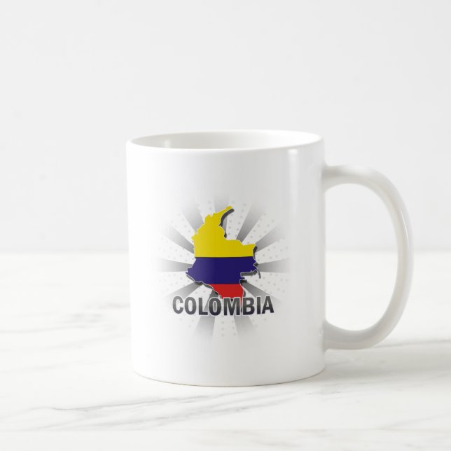 Taza De Café Mapa 2,0 de la bandera de Colombia (Derecha)