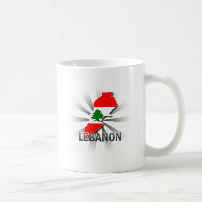 Taza De Café Mapa 2,0 de la bandera de Líbano (Derecha)