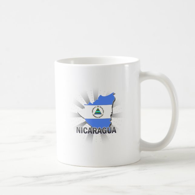 Taza De Café Mapa 2,0 de la bandera de Nicaragua (Derecha)