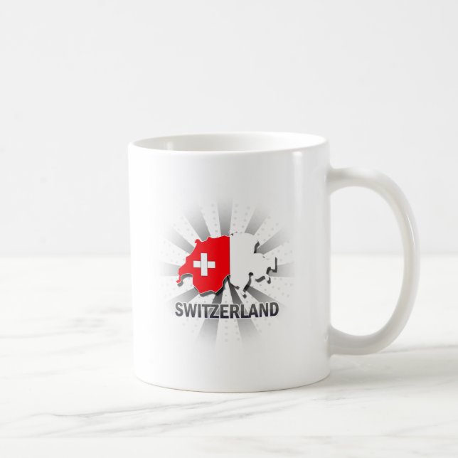 Taza De Café Mapa 2,0 de la bandera de Suiza (Derecha)