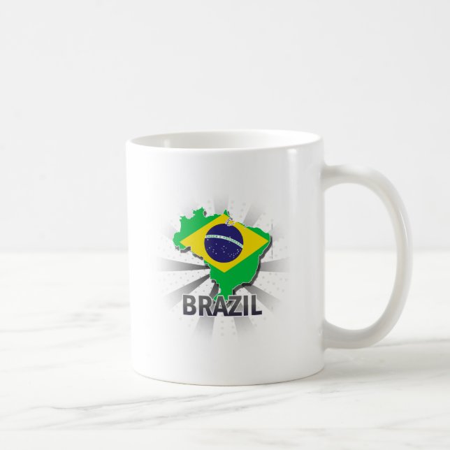 Taza De Café Mapa 2,0 de la bandera del Brasil (Derecha)