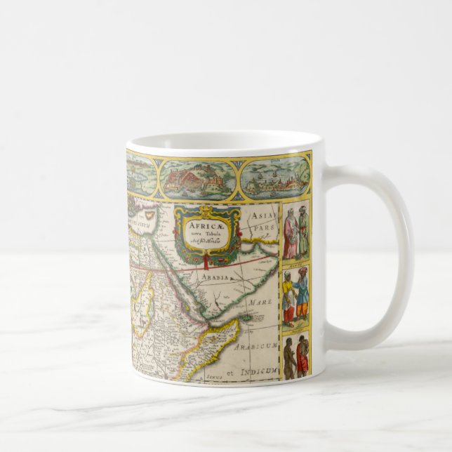 Taza De Café Mapa antiguo de África de Hondius y Jansson (Derecha)