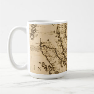 Taza De Café Mapa antiguo de Asia sudoriental el   1687