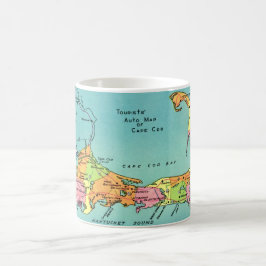 Taza De Café Mapa antiguo de Cape Cod