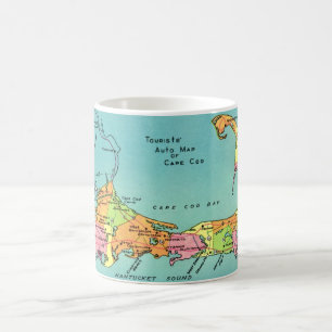 Taza De Café Mapa antiguo de Cape Cod