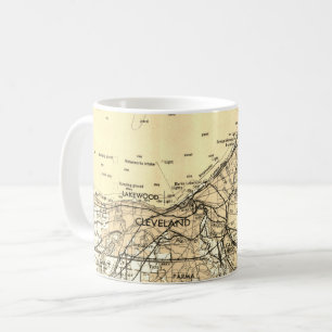 Taza De Café Mapa Antiguo de Cleveland Ohio