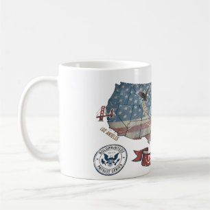 Taza De Café Mapa Antiguo de Estados Unidos - American Patriot