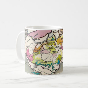 Taza De Café Mapa antiguo de Great Smoky Mtns.