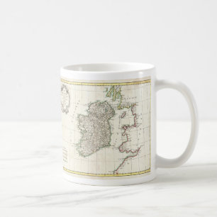 Taza De Café Mapa Antiguo de Irlanda (1771)