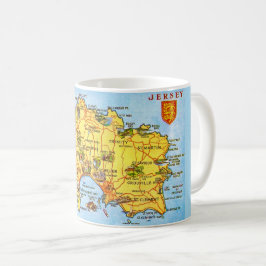 Taza De Café Mapa antiguo de Jersey
