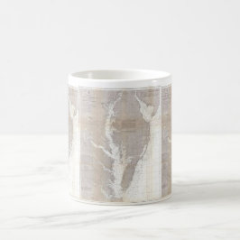Taza De Café Mapa Antiguo de la Bahía de Chesapeake (1866)