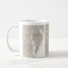 Taza De Café Mapa Antiguo de la Bahía de Chesapeake (1866)