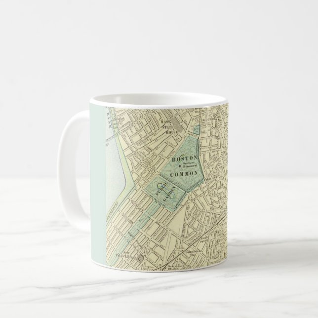 Taza De Café Mapa antiguo de la calle Boston (Anverso izquierdo)