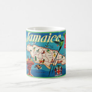Taza De Café Mapa Antiguo de la Isla de Jamaica P