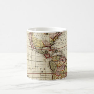 Taza De Café Mapa Antiguo de las Américas por Johannes De Ram