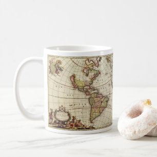 Taza De Café Mapa Antiguo de las Américas por Johannes De Ram