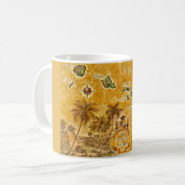 Taza De Café Mapa Antiguo de las Islas Hawaianas
