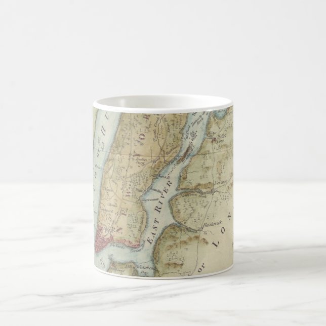 Taza De Café Mapa Antiguo de Nueva York (1869) (Centro)