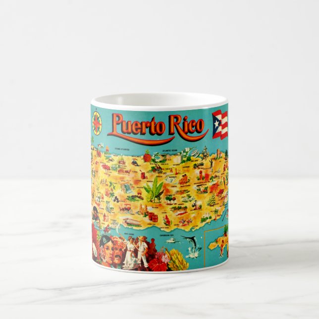 Taza De Café Mapa antiguo de Puerto Rico  (Centro)