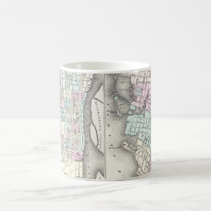 Taza De Café Mapa Antiguo de Savannah y Charleston (1855)