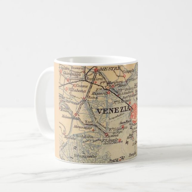 Taza De Café Mapa antiguo de Venecia - Venezia  (Anverso izquierdo)