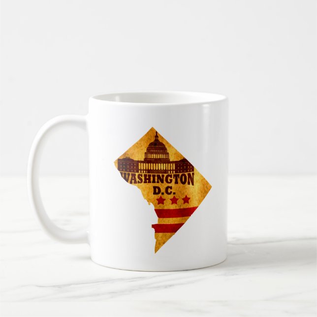 Taza De Café Mapa Antiguo de Washington DC (Izquierda)