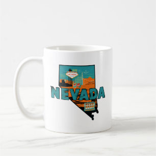 Taza De Café Mapa Antiguo del Estado de Nevada Viajes por EE. U