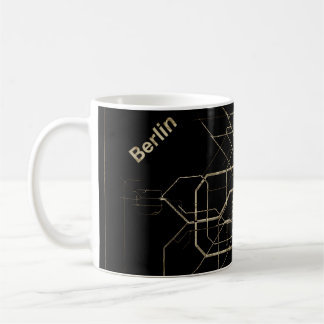 Taza De Café Mapa antiguo del metro de Berlín