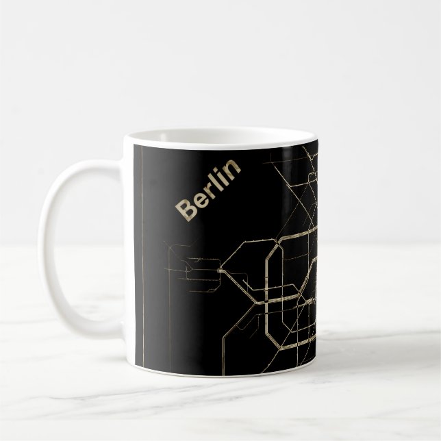 Taza De Café Mapa antiguo del metro de Berlín (Izquierda)