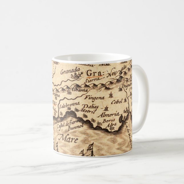 Taza De Café Mapa antiguo inspirado (3) (Anverso derecho)