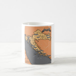 Taza De Café Mapa antiguo vintage de Croacia