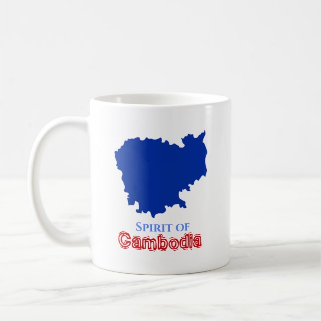 Taza De Café Mapa azul del espíritu de camboya (Izquierda)