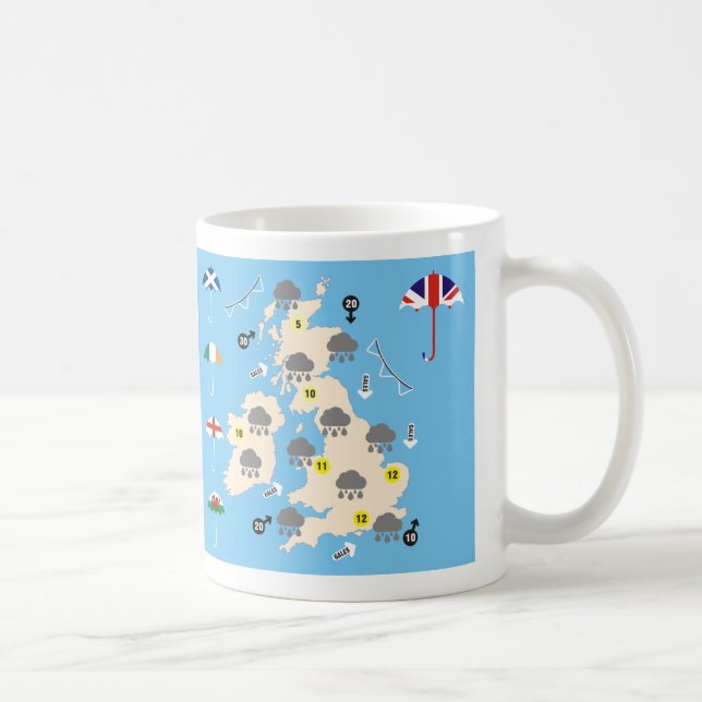 Taza De Café Mapa británico de previsión meteorológica (Derecha)