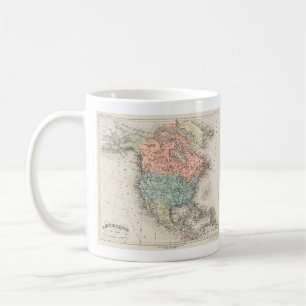 Taza De Café Mapa cartográfico vintage de América del Norte (18