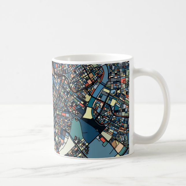 Taza De Café Mapa colorido de Tokio (Derecha)
