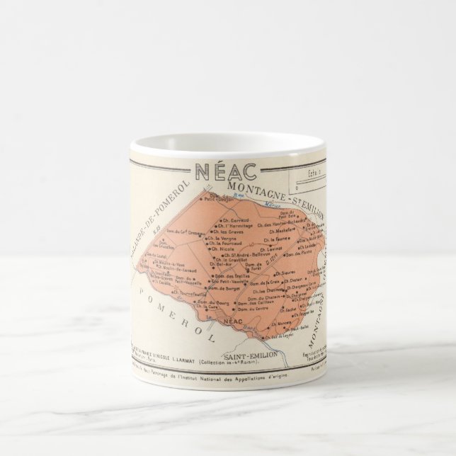 Taza De Café Mapa Colorido de Vinos Franceses (Centro)