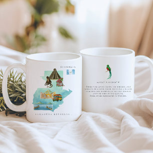 Taza De Café Mapa de acuarela de Guatemala   Inicial