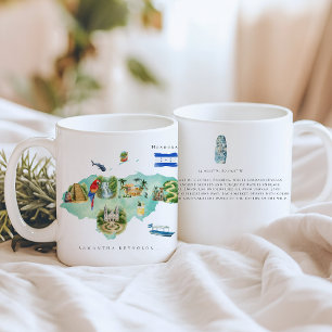 Taza De Café Mapa de acuarela de Honduras   Inicial