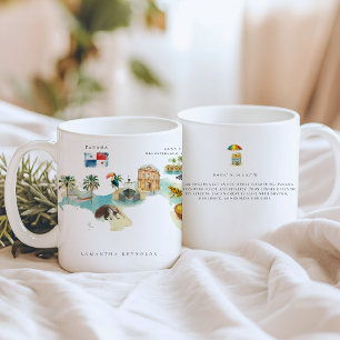 Taza De Café Mapa de acuarela de Panamá   Inicial