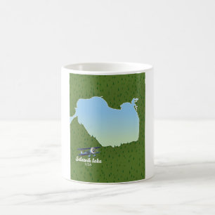 Taza De Café Mapa de Alaska en el lago Selawik