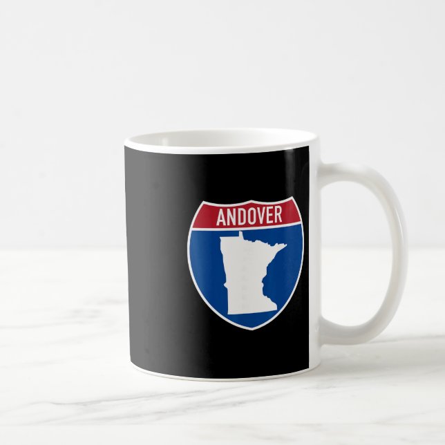 Taza De Café Mapa de Andover Minnesota Señal de carretera inter (Derecha)