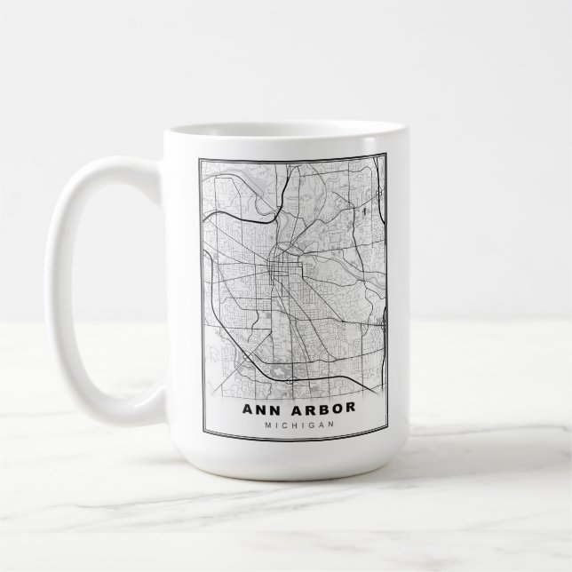 Taza De Café Mapa de Ann Arbor (Izquierda)