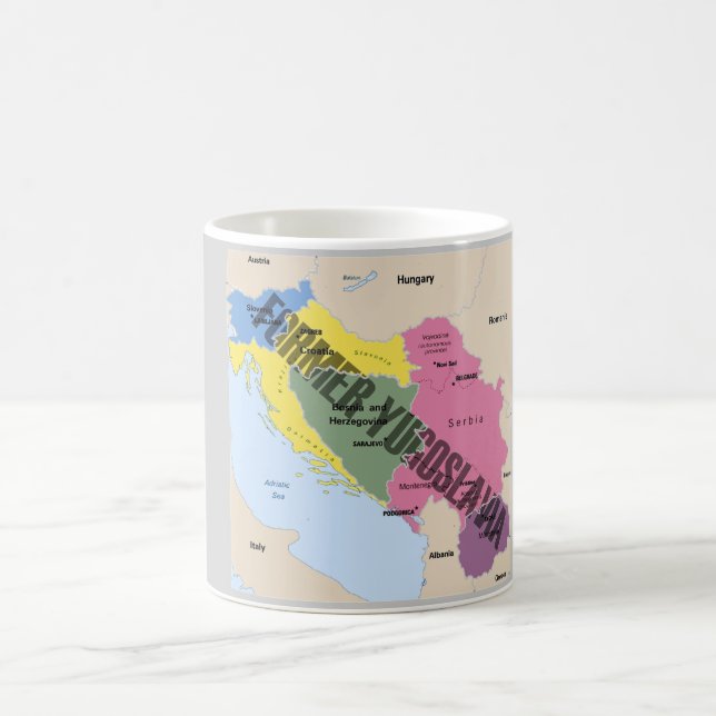 TAZA DE CAFÉ MAPA DE ANTIGUA YUGOSLAVIA (Centro)