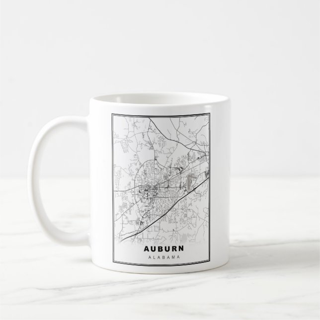 Taza De Café Mapa de auburn (Izquierda)