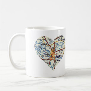 Taza De Café Mapa de Austin TX 50