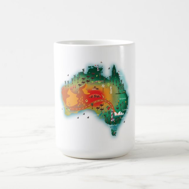 Taza De Café Mapa De Australia (Centro)