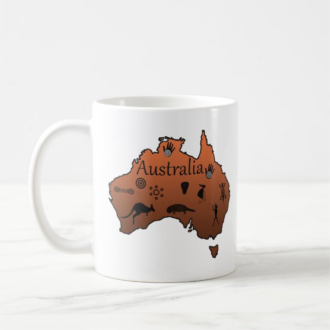 Taza De Café Mapa de Australia en el continente australiano (Izquierda)