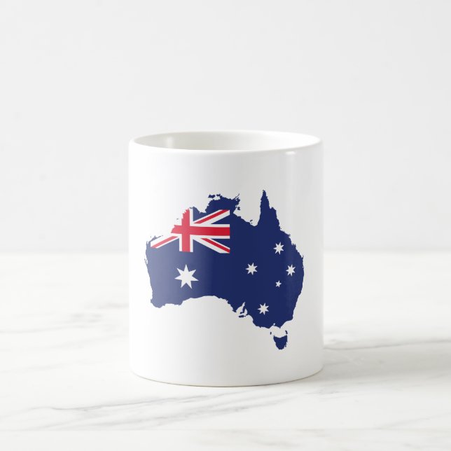 TAZA DE CAFÉ MAPA DE AUSTRALIA Y AZUL DE BANDERA (Centro)