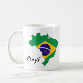 Taza De Café Mapa de bandera de Brasil