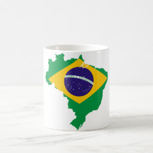Taza De Café mapa de bandera de brasil